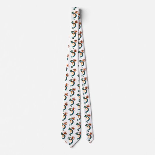 Kokopelli met Sun White-Stropdas Stropdas (Voorkant)
