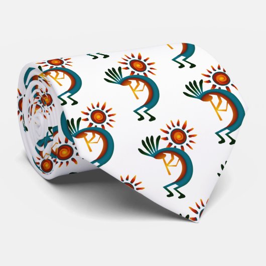 Kokopelli met Sun White-Stropdas Stropdas (Opgerold)