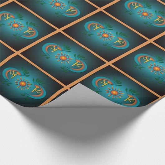 Kokopelli met Sun Wrapping Paper Cadeaupapier (Hoek)