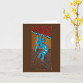 "Kokopelli met Turquoise" notecard, blanco binneni Kaart (Gele Bloem)