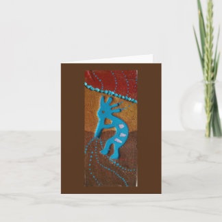 "Kokopelli met Turquoise" notecard, blanco binneni Kaart