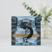 Kokopelli Mobasewoestijn Blue Landscape Card (Staand voorkant)