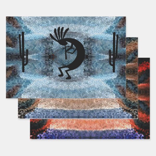 Kokopelli Mobasisch landschap Inpakpapier Vel (Set)