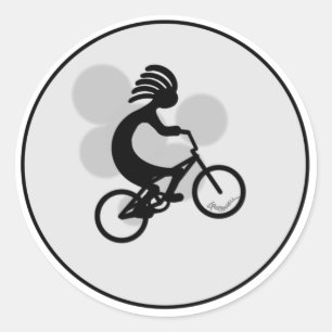 Kokopelli Moon Ronde Sticker
