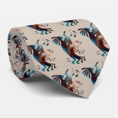 Kokopelli Music Beige Stropdas (Opgerold)