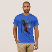 Kokopelli Music Dance Royal Blue T T-shirt (Voorkant volledig)