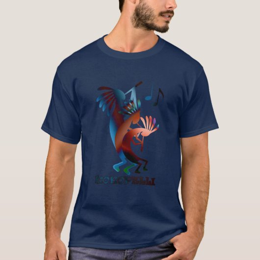 Kokopelli Music Navy T-Shirt (Voorkant)