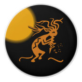 Kokopelli Musician naar rechts Keramische Knop (Voorkant)