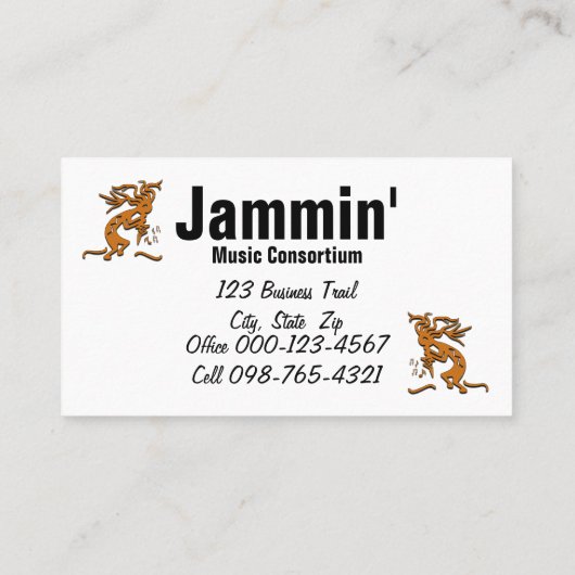 Kokopelli Musician Visitekaartje (Achterkant)