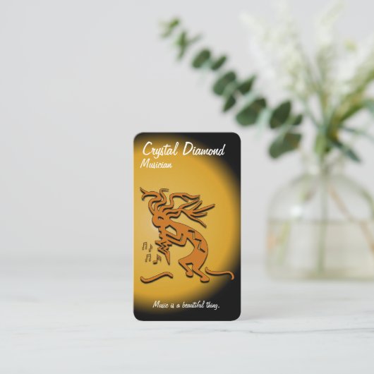 Kokopelli Musician Visitekaartje (Staand voorkant)