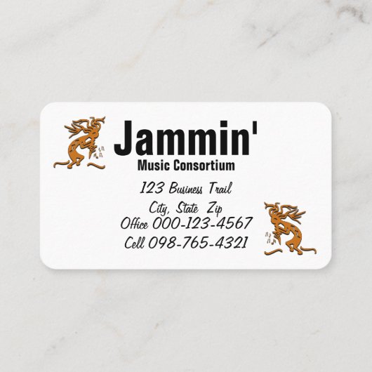 Kokopelli Musician Visitekaartje (Achterkant)