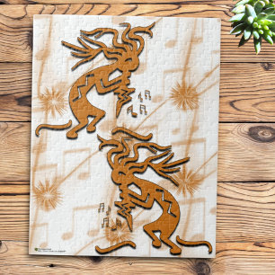 Kokopelli-musicus links en rechts legpuzzel