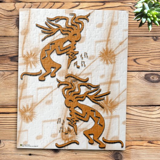 Kokopelli-musicus links en rechts legpuzzel