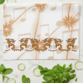 Kokopelli-musicus links en rechts theedoek (Gevouwen)