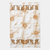 Kokopelli-musicus links en rechts theedoek (Verticaal)