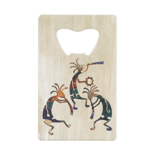 KOKOPELLI musicus trio + jouw ideeën Creditkaart Flessenopener (Voorkant)