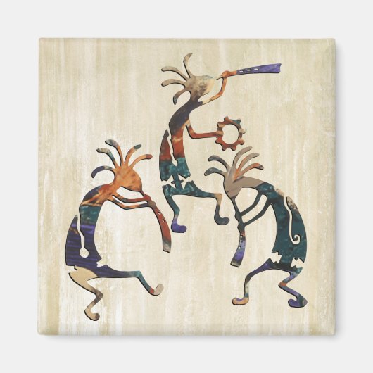 KOKOPELLI musicus trio + jouw ideeën Magneet (Voorkant)