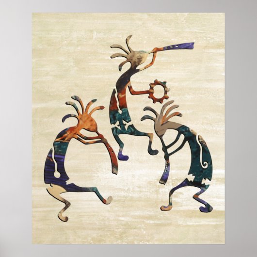 KOKOPELLI musicus trio + jouw ideeën Poster (Voorkant)