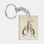 KOKOPELLI musicus trio + jouw ideeën Sleutelhanger (Voorkant Links)