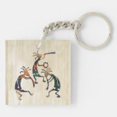 KOKOPELLI musicus trio + jouw ideeën Sleutelhanger (Achterkant)