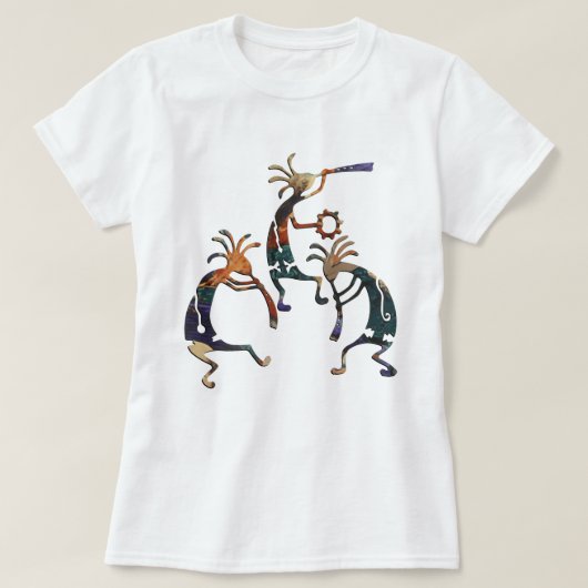 KOKOPELLI musicus trio + jouw ideeën T-shirt (Design voorkant)
