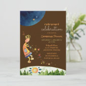 Kokopelli Muziek voor Pensioenfeest Kaart (Staand voorkant)