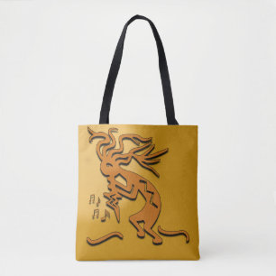 Kokopelli Muzikant Kunstwerk Tote Bag