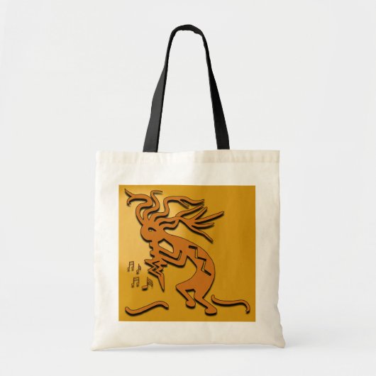 Kokopelli Muzikant Kunstwerk Tote Bag (Voorkant)