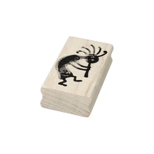 KOKOPELLI muzikant links + uw ideeën Rubberstempel