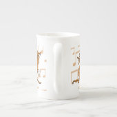 Kokopelli-muzikant met muzieknoten porselein kop (Achterkant)