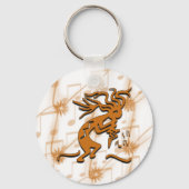 Kokopelli-muzikant met muzieknoten sleutelhanger (Voorkant)