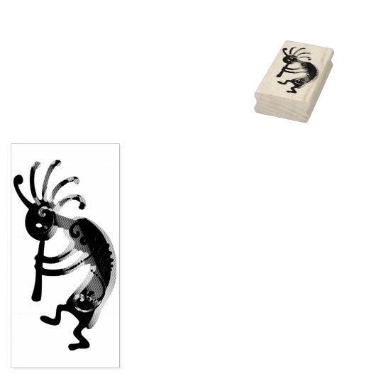 KOKOPELLI muzikant reight + uw ideeën Rubberstempel (Gestempeld)