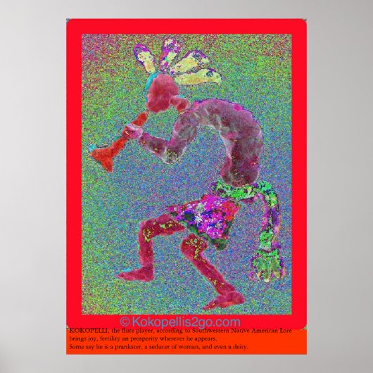 KOKOPELLI MYSTICAL RED GRENDER POSTER (Voorkant)