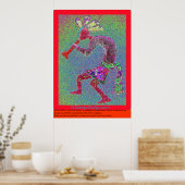 KOKOPELLI MYSTICAL RED GRENDER POSTER (Keuken)