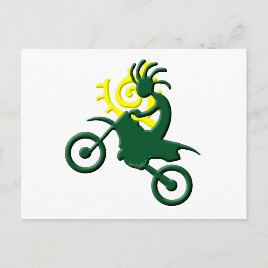 Kokopelli Native American Dirt Bike Briefkaart (Voorkant)