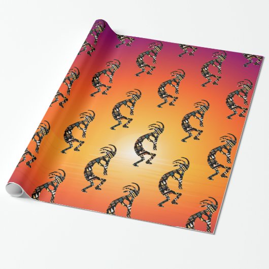 Kokopelli Native American Gift Wrapping Paper Cadeaupapier (Uitgerold)