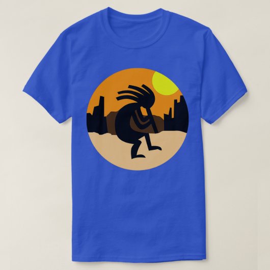 Kokopelli Native American Sunset T-shirt (Design voorkant)