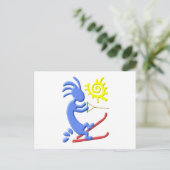 Kokopelli Native American Waterskier Briefkaart (Staand voorkant)