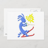 Kokopelli Native American Waterskier Briefkaart (Voorkant / Achterkant)