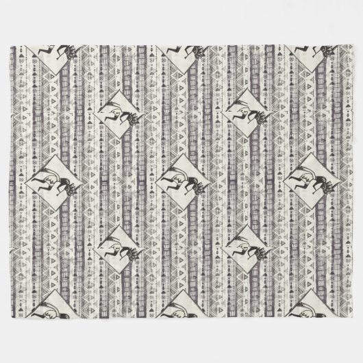 Kokopelli - Native Amerikaans naadloos patroon 1 Fleece Deken (Voorkant (Horizontaal))
