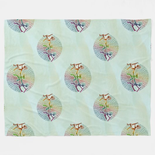 Kokopelli - Native Amerikaans naadloos patroon 5 Fleece Deken (Voorkant (Horizontaal))