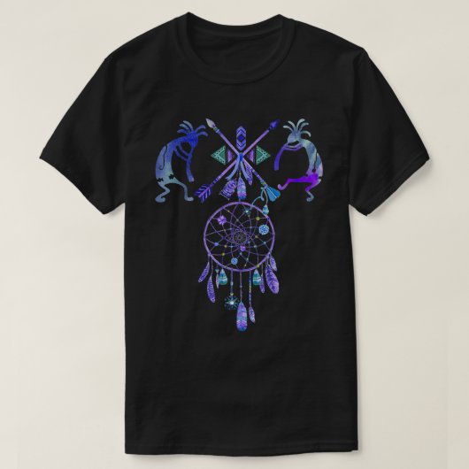 Kokopelli Native Amerikaanse Folklore Elementen II T-shirt (Design voorkant)