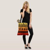 Kokopelli Ombre Sunset Cactus Patroon Tote Bag (Op model)