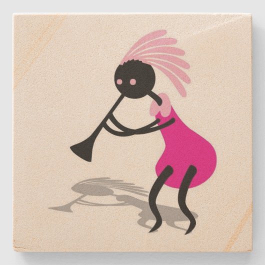 Kokopelli-Onderzetters Stenen Onderzetter (Voorkant)