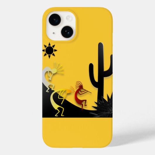 Kokopelli op de weg onder de zon Case-Mate iPhone case (Achterkant)