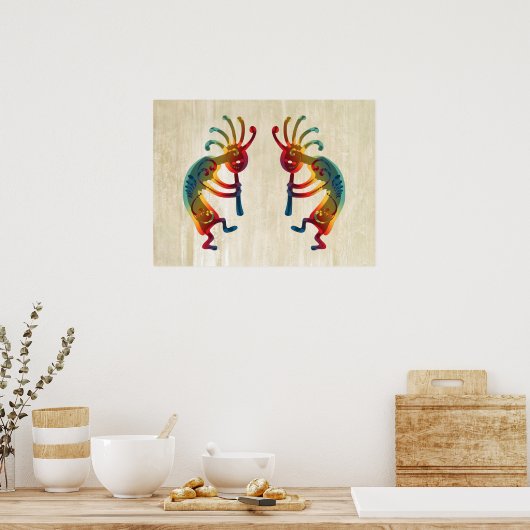 KOKOPELLI-ornamenten en uw ideeën Poster (Keuken)