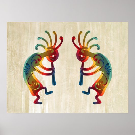 KOKOPELLI-ornamenten en uw ideeën Poster (Voorkant)