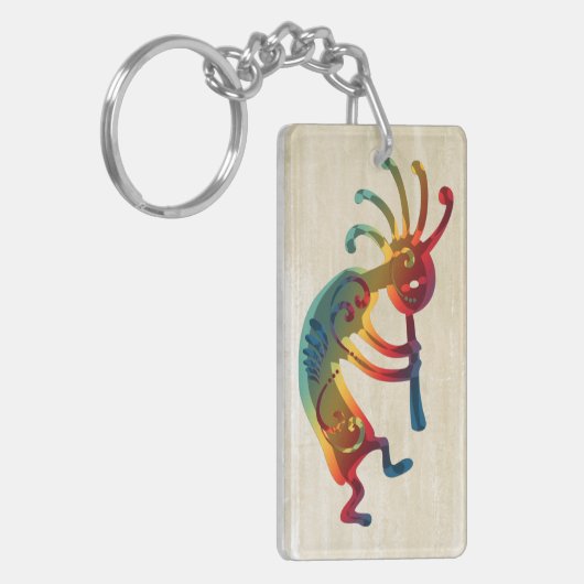 KOKOPELLI-ornamenten en uw ideeën Sleutelhanger (Voorkant Links)
