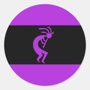 Kokopelli Paarse Ronde Sticker