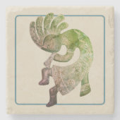 Kokopelli, Pastel Outlining, Southwest Stenen Onderzetter (Voorkant)